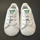 Adidas Stan Smith Green & White Crib Shoes with Elastic Laces • Infant Sz 1K