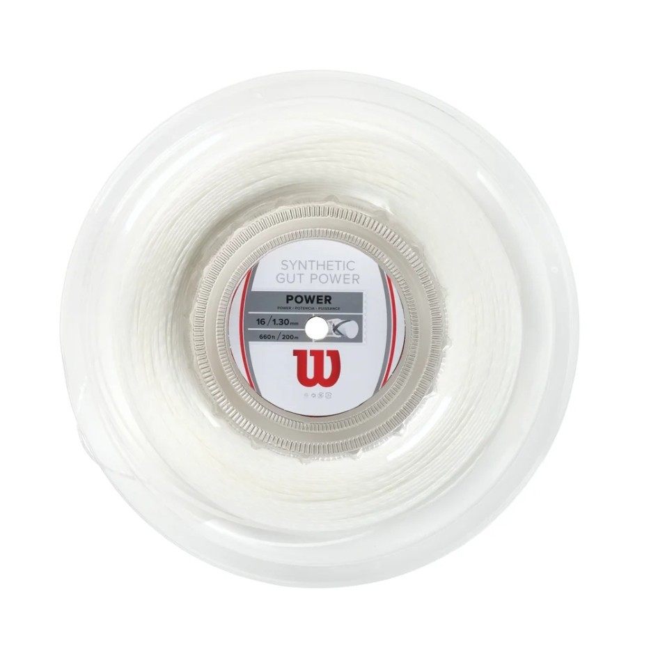 Wilson Synthetic Gut Power 16 Tennis String Color White, 200M Reel