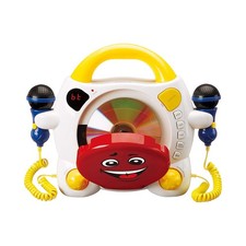 Lenco Portable Karaoke CD Player for Kids with Bluetooth and Dual Microphone