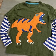 Mini Boden Boys Long Sleeve   Appliqu  Shirt Sz 7-8 Play Condition. Stains.