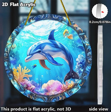 Dolphins Suncatcher - 7.87 in Acrylic Ocean  Marine Life Decor