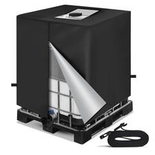 IBC Tote Cover 275 Gallon 420D Water Tank Cover Black Tote Sunshade Waterproo...
