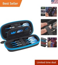 Sentry Slim EVA Dart Case for 6 Steel  Soft Tip Darts - Blue Zippered Elegance