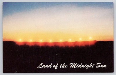 1965 Midnight Sun Alaska Postcard Multiple Suns Mike Roberts Natural Color C5172