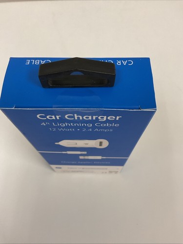 Chargeur voiture sans fil Just câble Lightning 4 pieds - Blanc - Neuf et scellé - Photo 4 sur 5