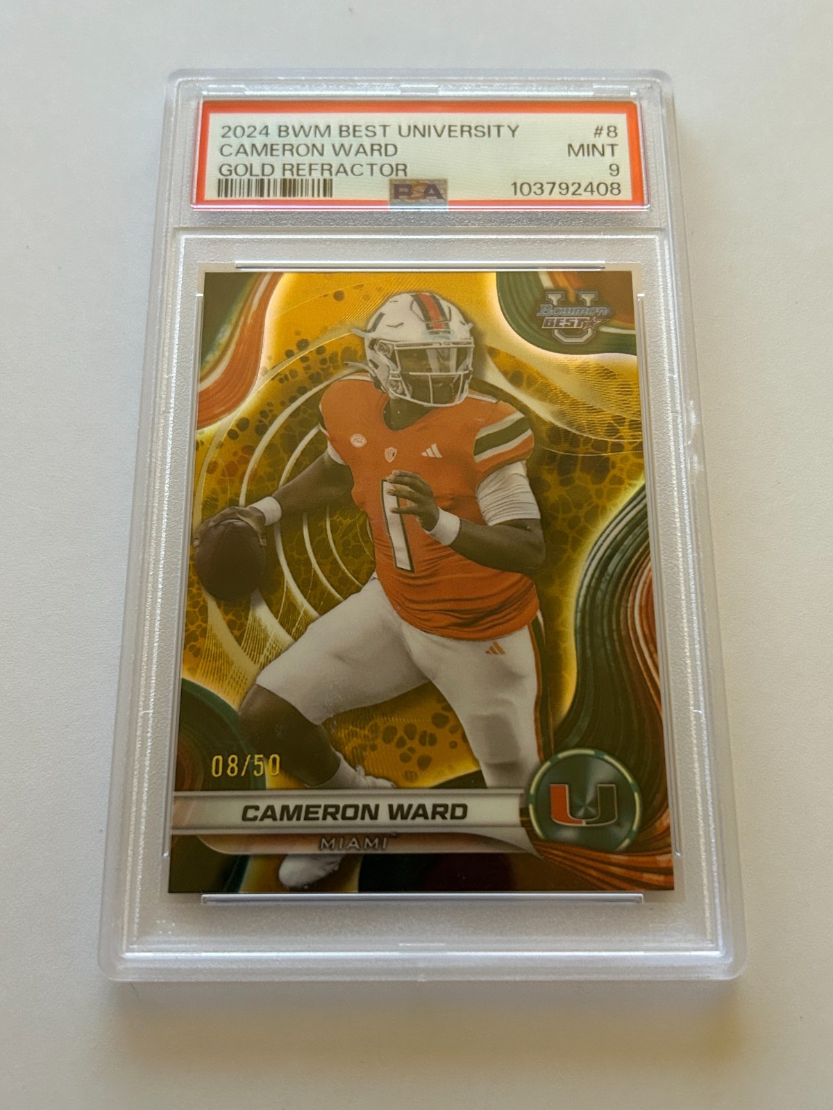 2024 Bowman's Best University - Cameron Ward Gold Refractor /50