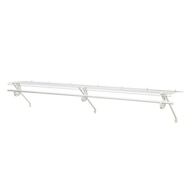 Superslide 72 In. W X 12 In. D White Steel Wire Closet Shelf Kit with Closet Rod