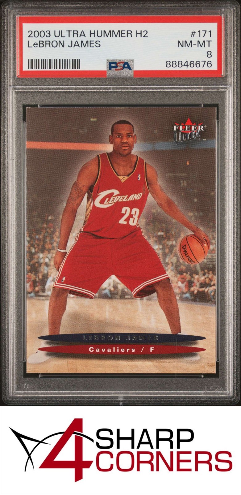 2003 ULTRA HUMMER H2 #171 LeBRON JAMES RC CAVALIERS PSA 8