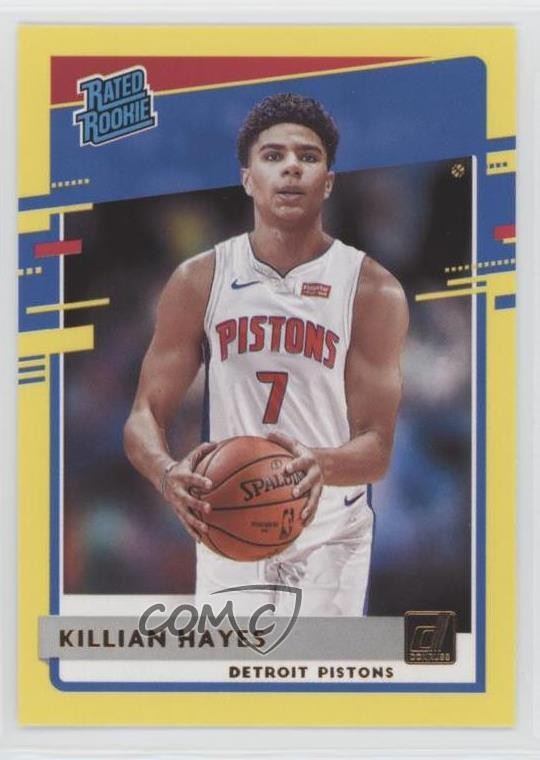 2020 Panini Donruss Rated Rookies Yellow Flood Killian Hayes #204 Rookie RC 0y59