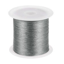 0.2mm Nylon Cord Satin Silk Chinese Knot String, Silver Grey, 328ft