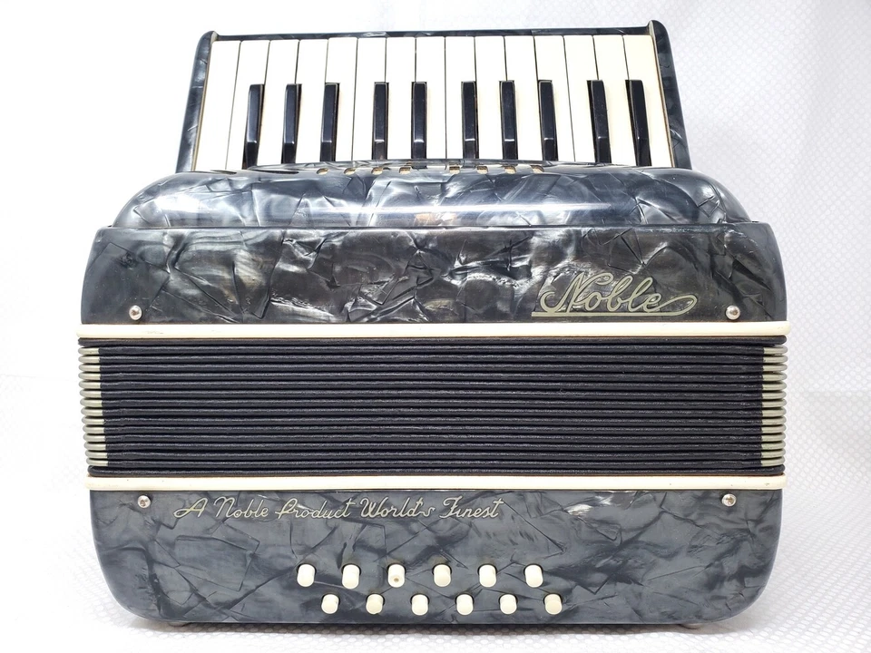 Vintage Noble 25 Key 12 Bass Buttons Compact Piano Accordion - Dark Gray Pearl - Image 4 of 4