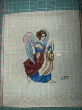 Vintage needlepoint Joan Thomasson Angel With Lantern Needlepoint Canvas