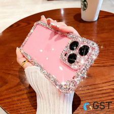 For iPhone 17 16 15 Pro Max 14 13 12 Min 11 X Luxury Bling Rhinestone Clear Case