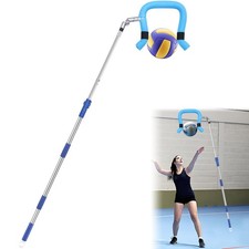 Volleyball Spike Trainer - Retractable Height 64.1-86.6 Inches, Real Ball Fee...