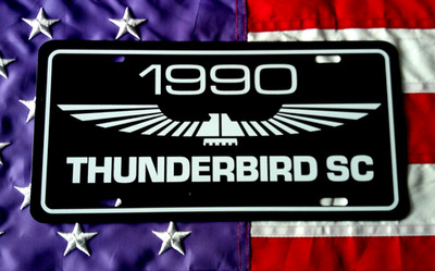 1990 Ford THUNDERBIRD SC License plate car tag   90 T BIRD SUPER COUPE