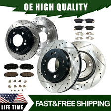 Front Rear Drilled Slotted Rotor Brake Ceramic Pads For Toyota Corolla 2014-2019