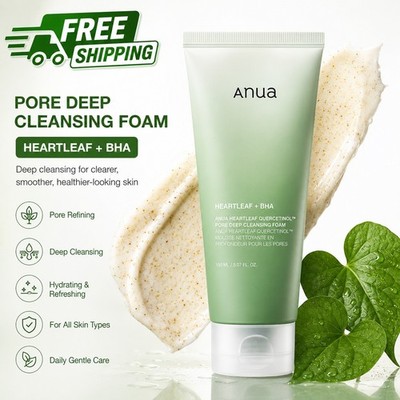 Anua Heartleaf Quercetinol Pore Deep Cleansing Foam, Face wash for Pore Refining