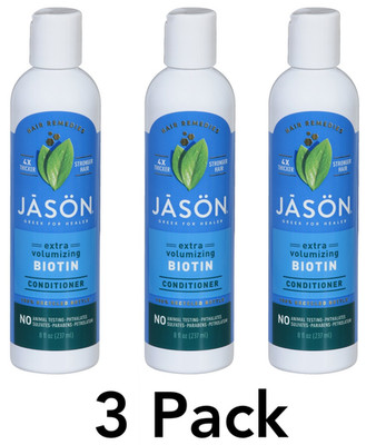 3 Pack -  Biotin Conditioner Jason Extra Volumizing 8 oz - Thin To Thick