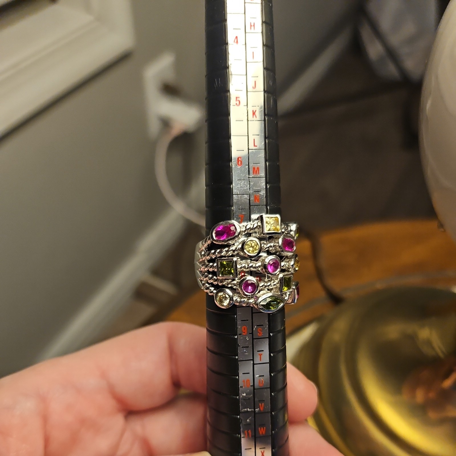 Big Statement Unique Silver Tone Multicolor Stone… - image 12