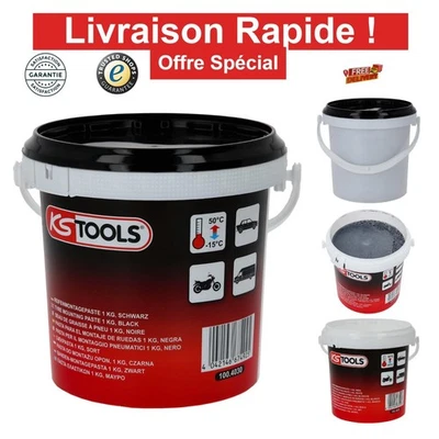 KS Tools Seau de graisse à pneus noire 1 kg - Étanchéité pneus - Photo 1/4