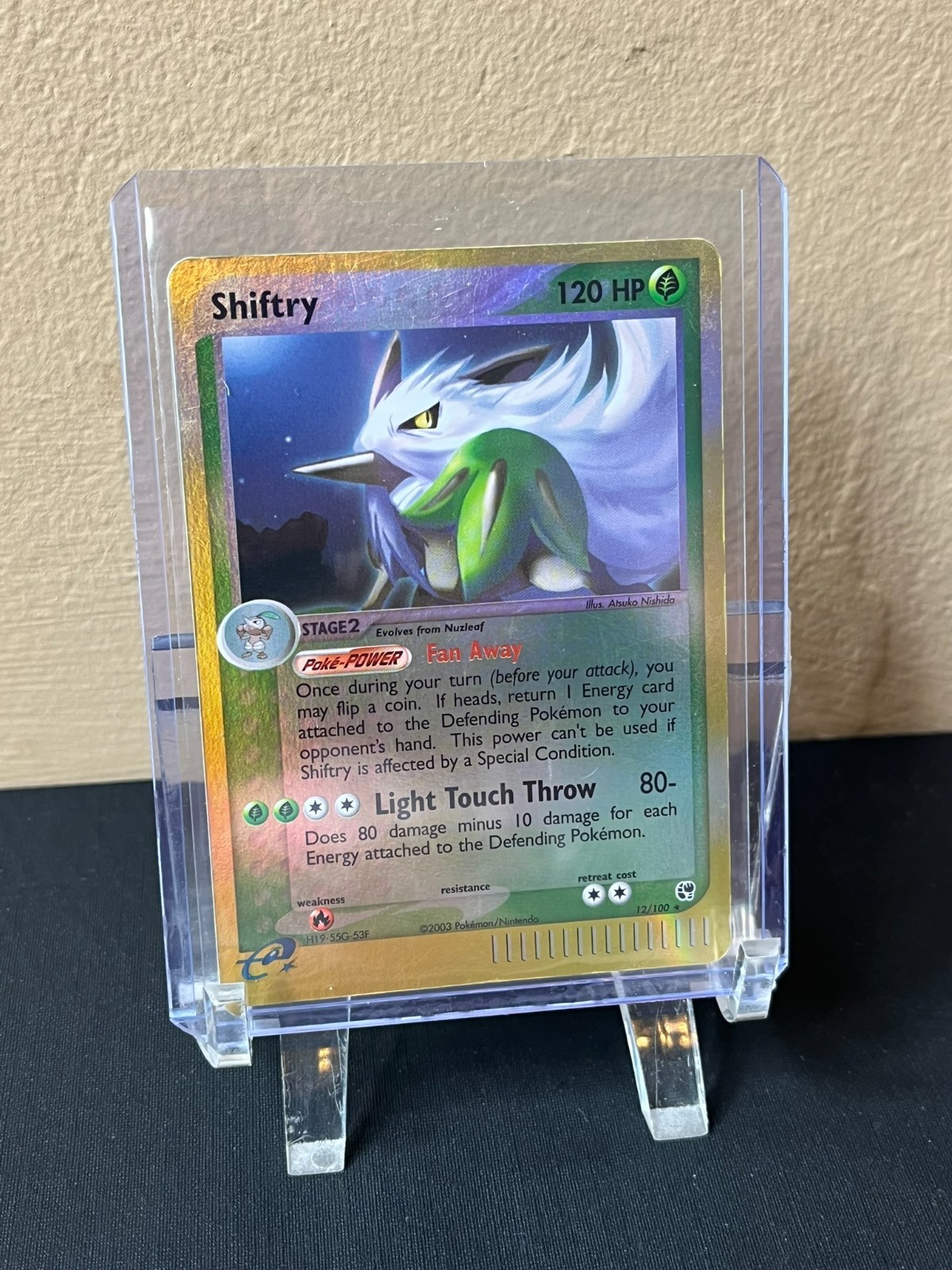2003 Shiftry 12/100 Reverse Holo Rare Pokemon Card - Sandstorm Set