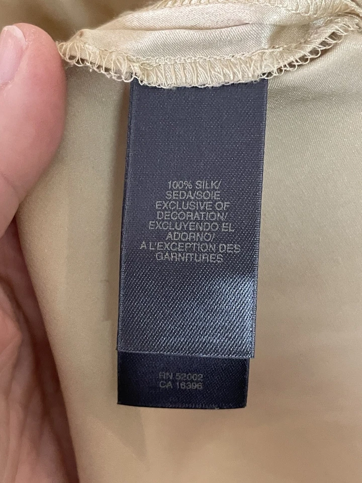 Top Camisola LIZ CLAIBORNE Seda Cami Mujer Talla L Encaje Cremallera Lateral Dorado Fiesta Carrera Foto 4 de 4