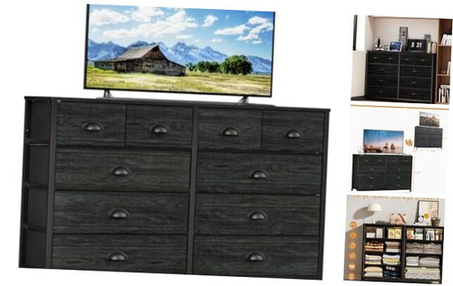Bedroom Dresser for 55”Long TV Stand Entertainment Center Dressers & Chests