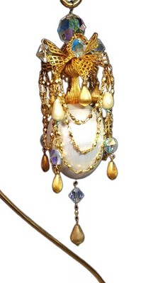Handarbeit Ei Ornament Deko Ei hängend Ständer Kette baumelt Strass