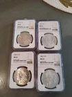 LOT OF (4) MS GRADED MORGAN SILVER DOLLARS ALL NGC 1879,1879 S, 1881 S,1883 O