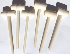 6 Pieces Solid Wood Mini Hammers Mallets for Kids or Restaurant Multi-Use Item
