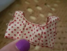 Vtg Straight Leg Francie Swimsuit Top  Polka Dot 1965 Mattel 60s Cotton Red