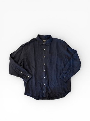 Todd Snyder Baird McNutt Irish Linen Shirt Navy XL Classic Fit