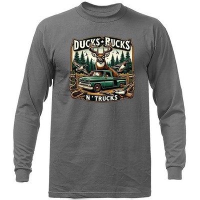 Ducks, Bucks N  Trucks Hunting Outdoor Sports Long Sleeve T-Shirts
