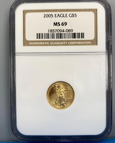 2005 US 1/10th ozt Gold $5 Eagle Coin NGC MS69 L24036