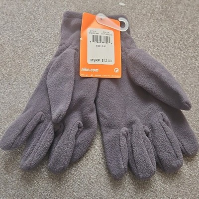 Nike Boys Fleece Gloves Anthracite 8-20 Lightweight Warm Solid 9A2052-693