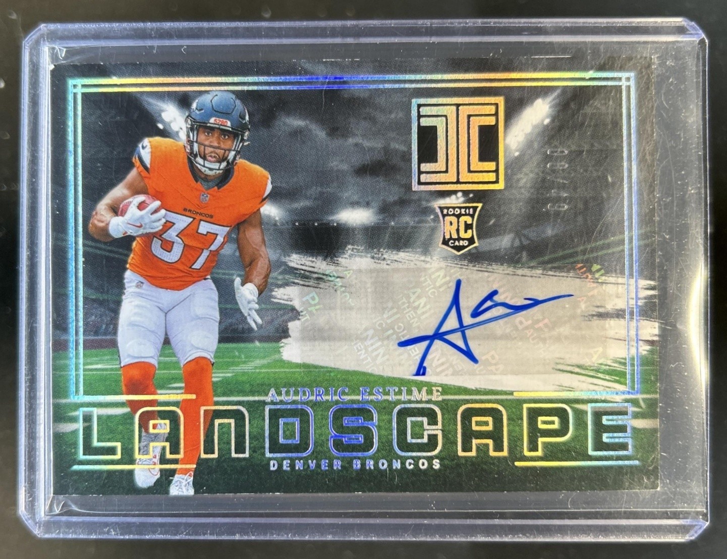 Audric Estime Panini Impeccable Rookie Landscape Autographs #RLAAEE Silver