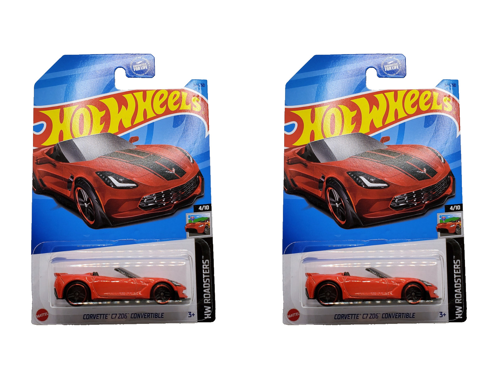 2023 Hot Wheels Corvette C7 Z06 Convertible #34 Red - Set of 2
