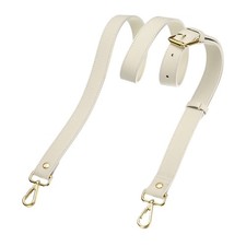 1" Genuine Leather Purse Strap for Bag Cream White Gold Buckle