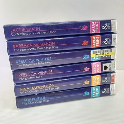 6x Mills & Book Large Print Romance Love Book Bundle The Fallen Greek Bride