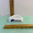 Vintage white milk glass promotional ashtray logo for Fiat-Allis: Kenworth