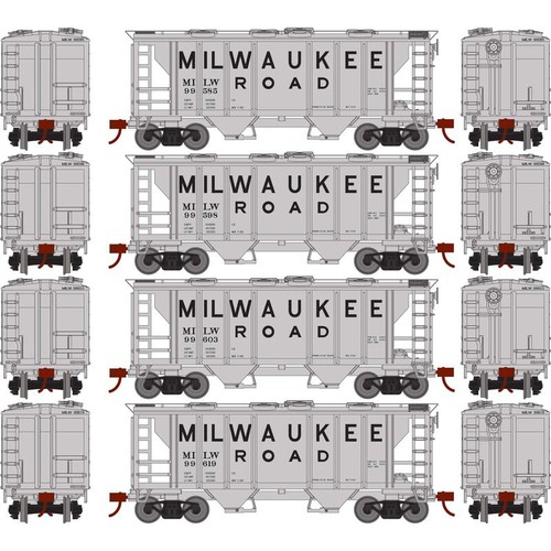 Tolva cubierta Athearn Roundhouse 2388 Milwaukee Road PS2003 4 paquetes | Zustand: New