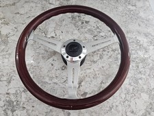 Vintage Grant Signature 14-12 3-spoke Mahogany Wood Grip Steering Wheel Vintage Grant Signature 14-12 3-spoke Mahogany Wood Grip Steering Wheel