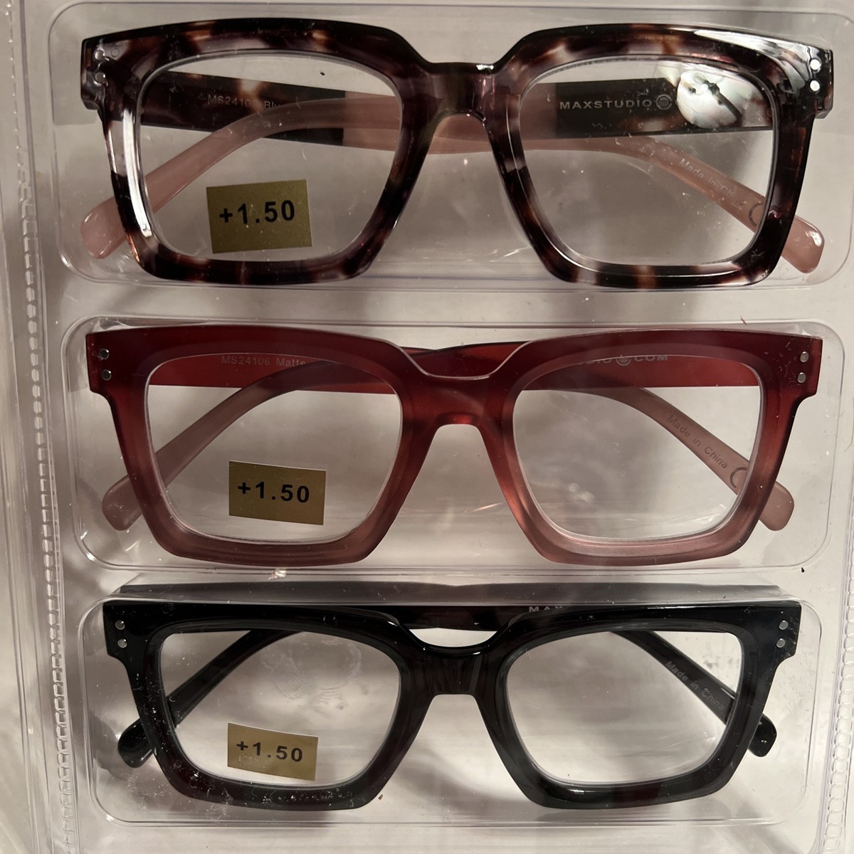 洋書 max TOP MODELS MAX STUDIO 3 PACK PREMIUM READING GLASSES READERS 🍒+1.50