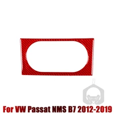 Red Carbon Fiber Rear Cup Holder Outer Frame Trim For VW Passat NMS B7 2012-19