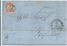 gMRSt Nr. 446 der 2. Verteilung auf Brief  m. Nr. 15 v. Rottenburg  n. Regensbur