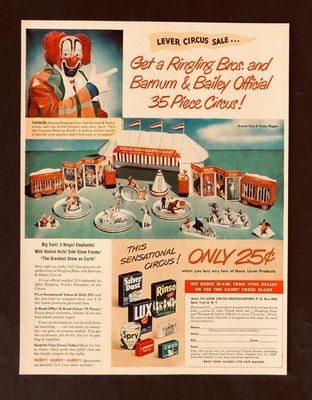 1948 Lever Ringling Brothers Circus Advertisement Toy Barnum Bailey Vtg Print AD