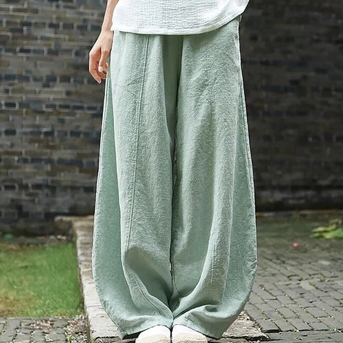 Linen wide-leg trousers for women - Picture 16 of 39