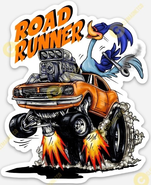 Muscle Car Road Runner MAGNET - Ratfink Style American Made Car