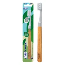 TePe Choice Soft Toothbrush, Dental Toothbrush with 3 Replaceable Heads, Gray