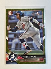 Cristian Pache 2018 Bowman Prospect Retail Green Parallel SP #BP46 Braves